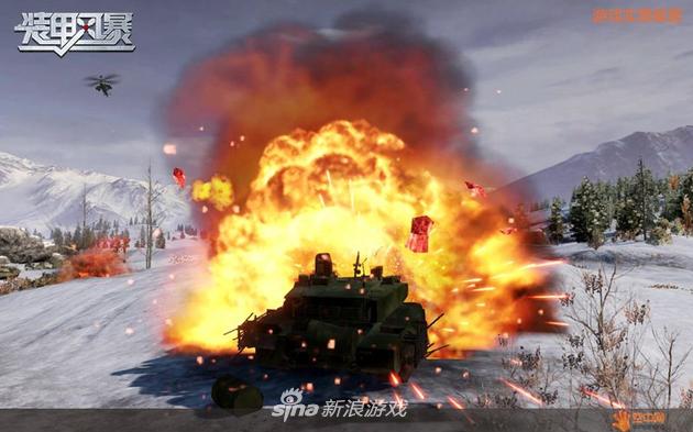 《装甲风暴》一台T90坦克遭到炮击后的爆炸场面