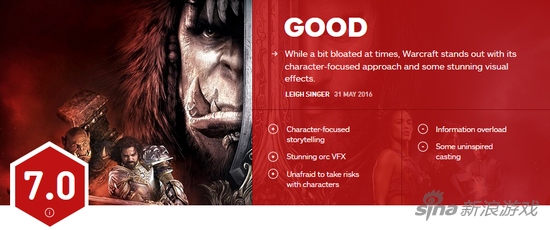 IGN为《魔兽》打出了7.0的分数