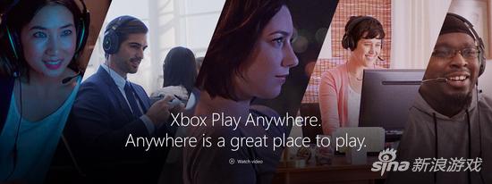 微软Xbox Play Anywhere宣传页