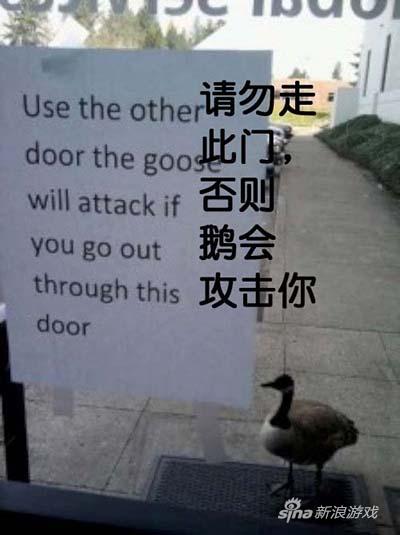 既然只有一只鹅，三个正常男人就可以走这个门