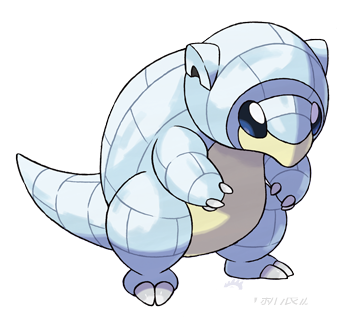 能在阿罗拉地区看见的穿山鼠(Sandshrew)