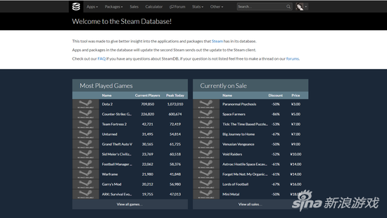 steamdb网站