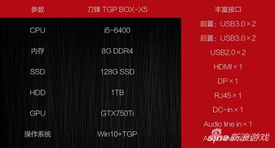 刀锋TGP BOX X5官方配置单