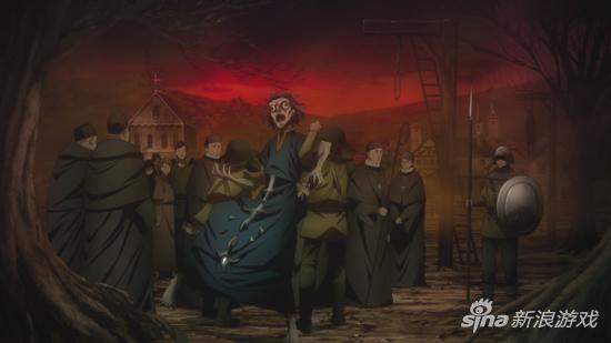 《Fate/Zero》中Caster生前被抓捕的画面，童话《蓝胡子》以此为蓝本