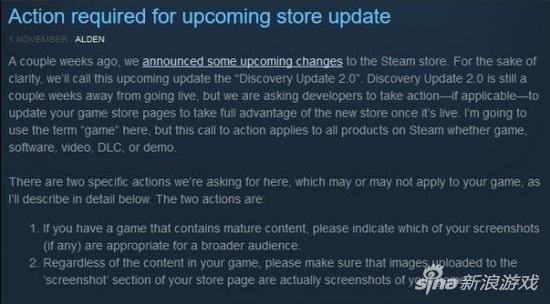 Steam要求游戏展示必须为实机截图