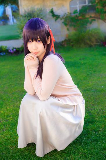 萌妹coser伊织萌晒女仆装