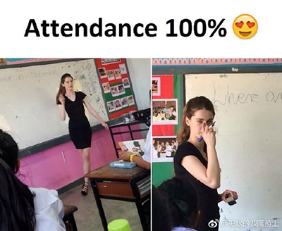 “bitch”女同学一边狠狠地盯着老师,一边在心里诅咒
