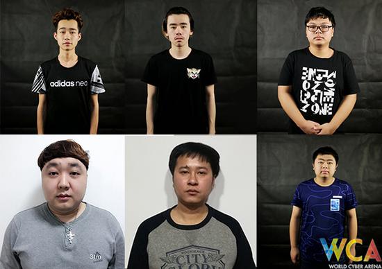 队员：C2h（左上）、comebackisreal（中上）、kury（右上）、3tm（左下）、zakia（中下）、Yzl（右下）