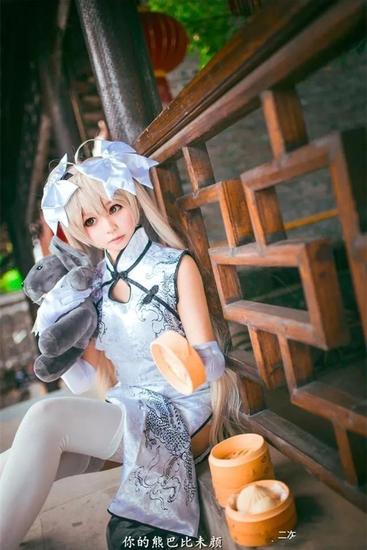 缘之空春日野穹白旗袍cos 长腿白丝腿控福利