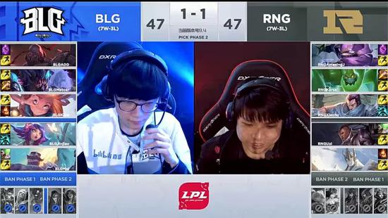 LPL春季赛W8D6：RNG vs BLG战报
