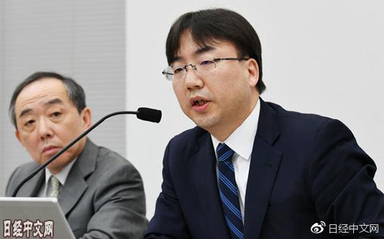 发表财报的任天堂古川社长(1月31日,大阪市)