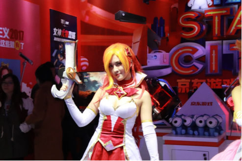 京东展台的美女Coser