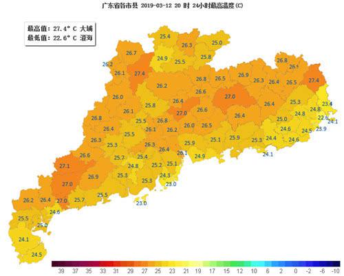13日,粤北、粤西和珠江三角洲县多云,局部有小雨,其余市县晴转多云。