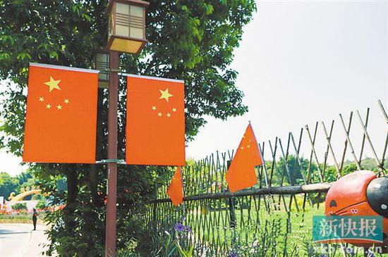 ■适逢国庆假期,到处红旗飘飘。