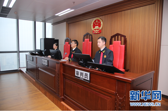 案件审理现场。新华网发