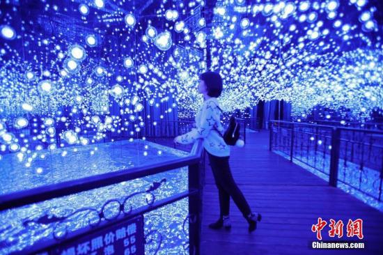 图为游客参观“星河池畔”展区。中新社记者 吕品 摄