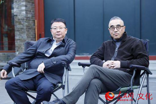 赵麟和赵大鸣接受人民网文娱部专访。人民网郭冠华摄