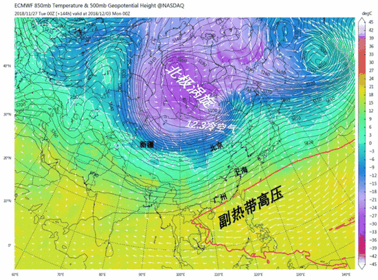 12月3-6日形势，中气爱根据ECMWF数据制作