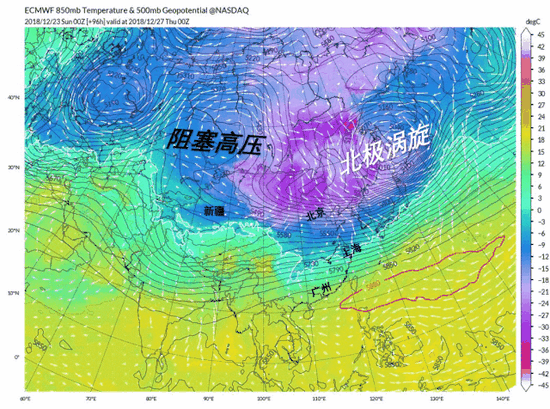 12.25冷空气涉及的主要天气系统示意图，中气爱制作