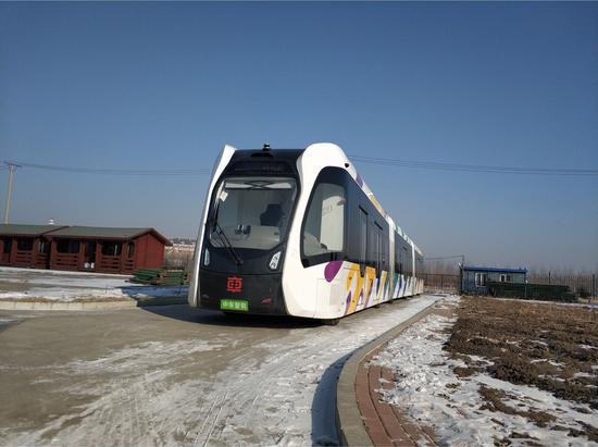 智轨电车在哈尔滨进行严寒测试。
