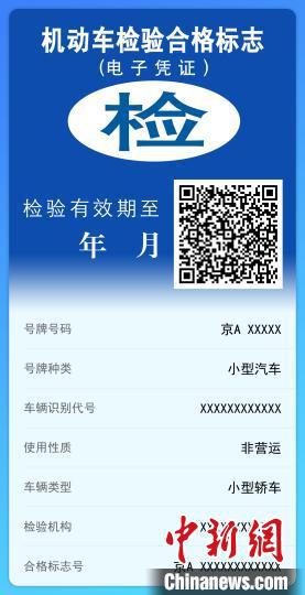  机动车检验合格标志（电子凭证）样本。广州交警 供图