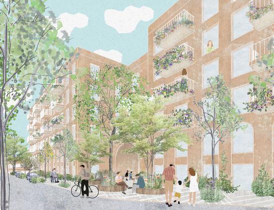 图:蒙特安维对巴恩斯伯里住宅区的未来构想图