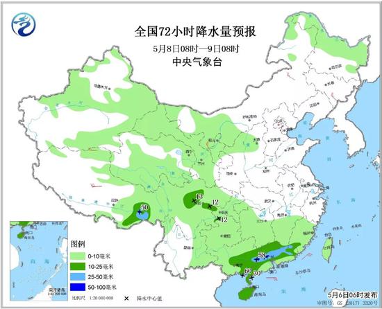 中央气象台预计，明后天，两广地区有大雨 局地暴雨。佛山至少还要再下2天！