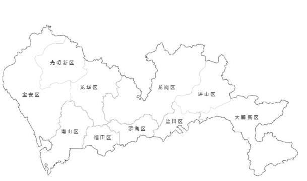 深圳市行政区划地图_2017深圳区域图