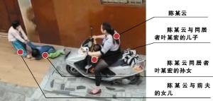 
													 　　▲网传视频显示，中年妇女骑着摩托车驶向地面的女童。
												