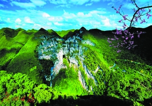 广西天坑周边赏樱花 大自然奇观神秘莫测_湛江