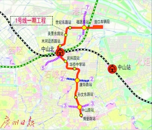 1号线一期工程示意图
