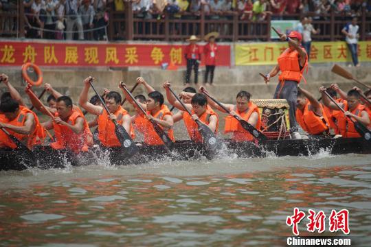 龙舟比赛场景 岳龙周 摄