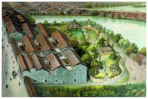豪宅大院麦天合古建筑群(油画)及现状