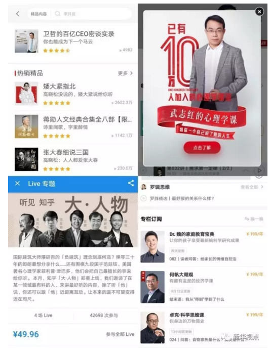 ▲各付费平台内容拼版(图片来源:新华视点)