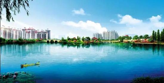 凤凰湖中心岛效果图。图片来源:@南沙区榄核镇信息网