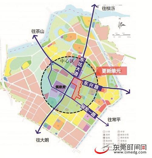 东坑镇中心区168片区商住更新单元区位图