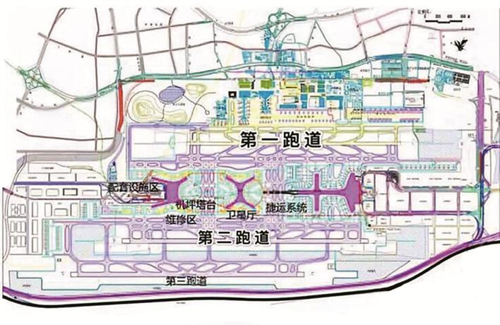 ▲深圳机场跑道示意图。