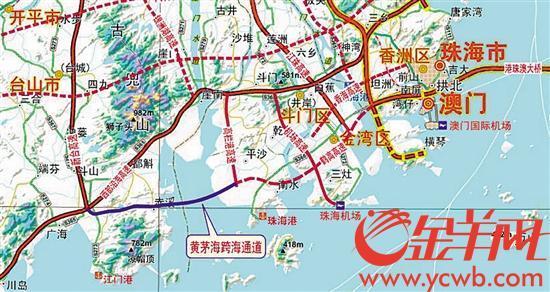 黄茅海跨海通道示意图