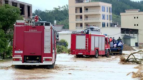 受灾救援现场。 来源：连平县委宣传部