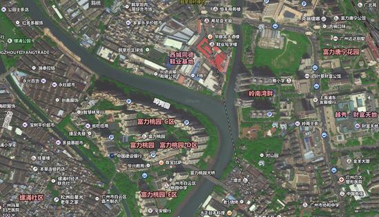 石井河、增埗河交叉河口卫星地图