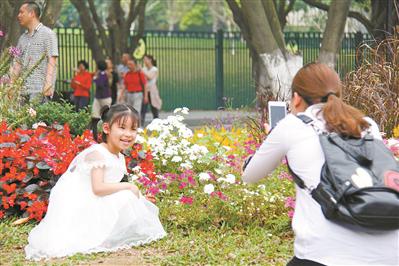 东莞植物园新园开园首周末，游人众多。