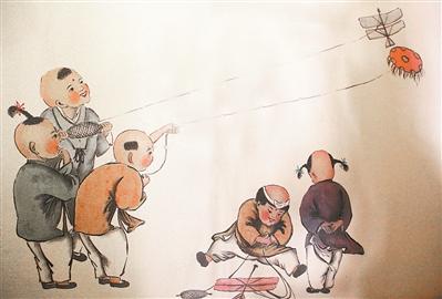 古代放风筝与放晦气相联系,清明节处处可见放风筝的孩子。