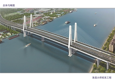 洛溪大桥拓宽工程整体鸟瞰图