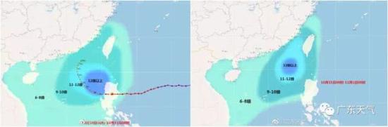 （沿海风力预报图）