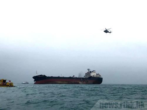 货轮据报在海中加油时发生爆炸。图片来源：香港电台/廖汉荣 摄