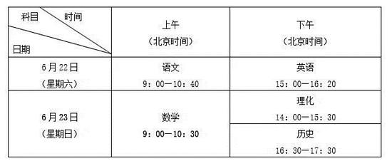 深圳2019中考考试时间安排