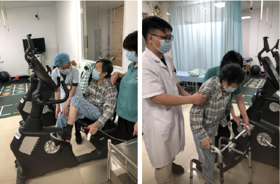老婆婆参加康复训炼