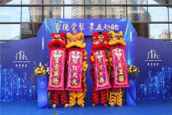 雄狮迎接来宾，气势恢宏