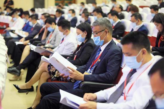 出席会议的委员们听取报告。/珠江商报记者陈炳辉摄