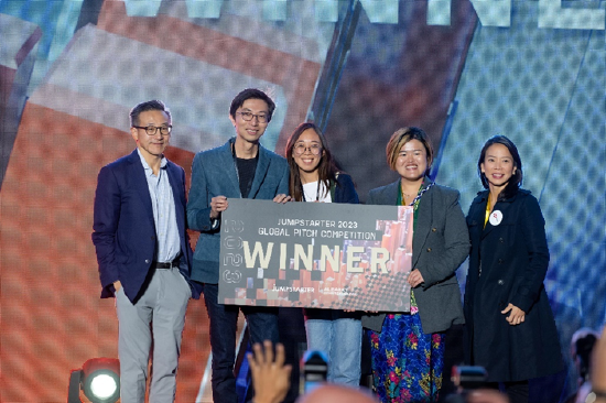 　　香港初创焕境生物科技有限公司在‘JUMPSTARTER 2023 Tech by The Harbour’全球创投大赛中脱颖而出成为总冠军。